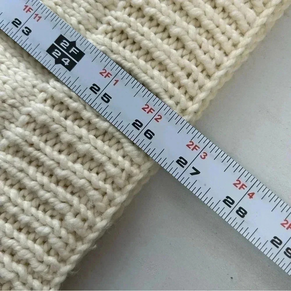 Hand Knit Fair Isle Sweater Chunky Oversized Crewneck Pullover Cream Pink Medium - Picture 12 of 16